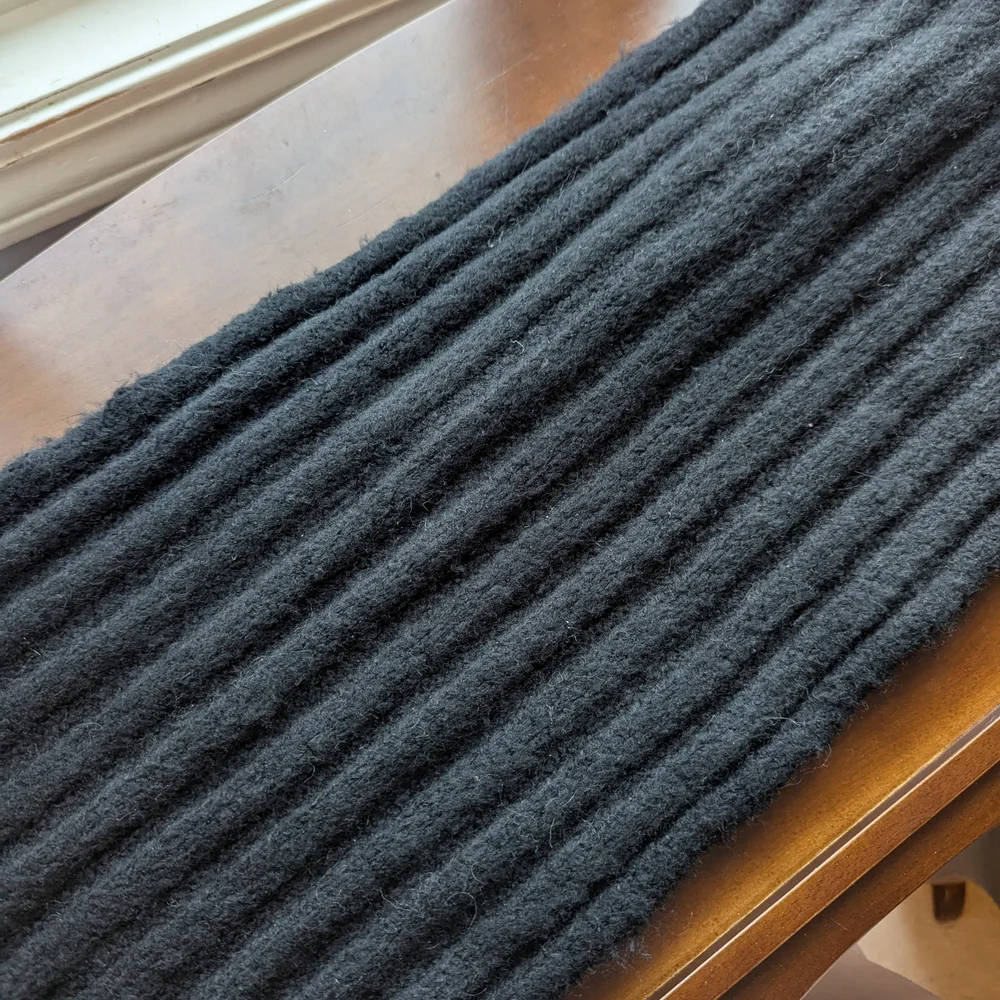 BDG Black Fuzzy Knit Scarf - Picture 3 of 3